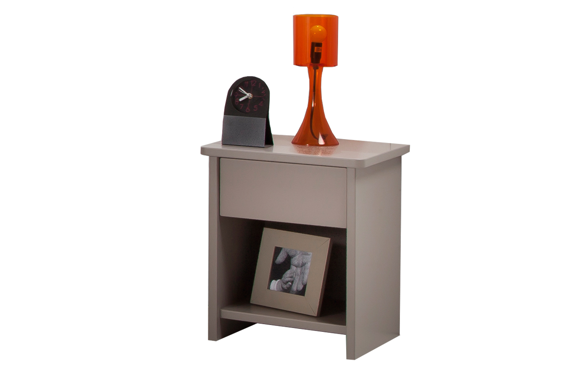 Chambre Enfant Ado Montréal Lit 90x190 Gigogne Couleur Argile table chevet tiroir + Commode